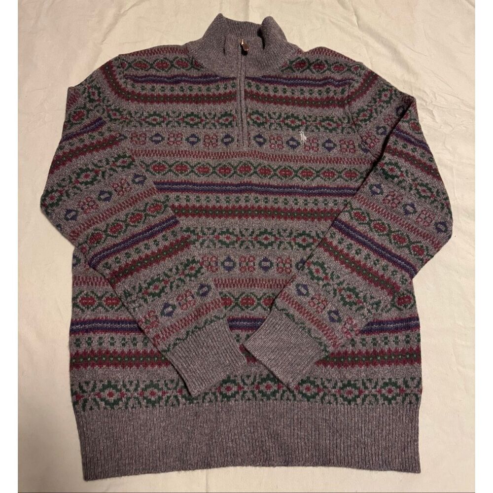 Polo Ralph Lauren Size Medium Wool Cashmere Fair Isle sweater